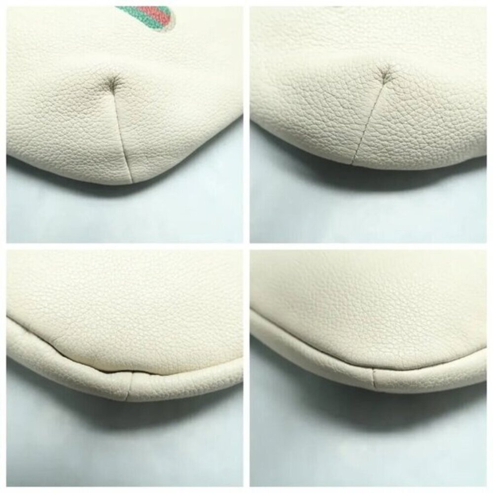 Authentic Gucci Logo Belt Bag Medium White Leather GG Waist Bag Crossbody - Picture 7 of 13